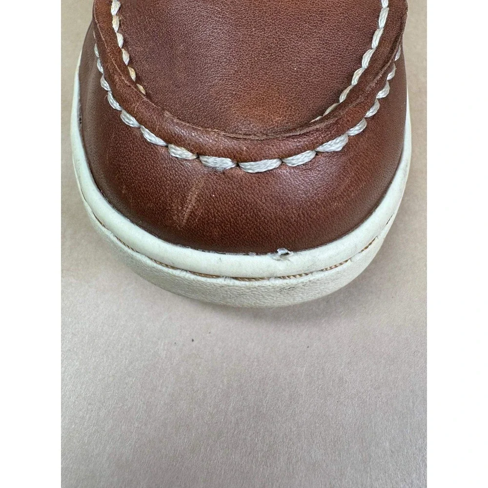 Sperry Top-Sider Mens 10.5 Brown Leather Boat Shoes Cup 2 eye Low Top